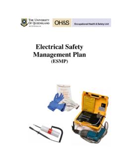 Electrical Safety Management Plan - staff.uq.edu.au