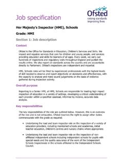 HMI Schools Job specification - GOV.UK