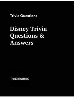Disney Trivia Questions &amp; Answers - Thought Catalog