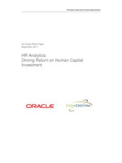 HR Analytics: Driving Return on Human Capital Investment ...