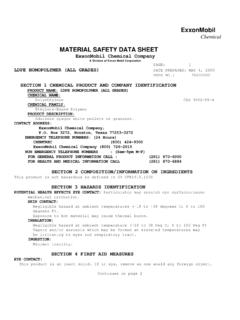MATERIAL SAFETY DATA SHEET ExxonMobil Chemical …