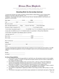 Breeding Bitch Co-Ownership Contract - Strauss Haus