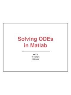Solving ODEs in Matlab - MIT