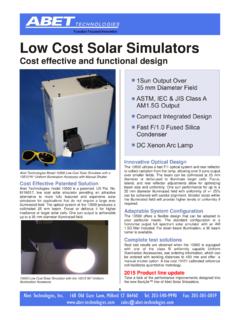 Low Cost Solar Simulators - Abet Technologies