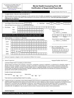 Mental Health Counselor Form 4B - New York State …