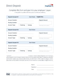 Direct Deposit Request Form - Capital One