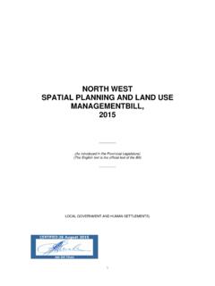 NORTH WEST SPATIAL PLANNING AND LAND USE …