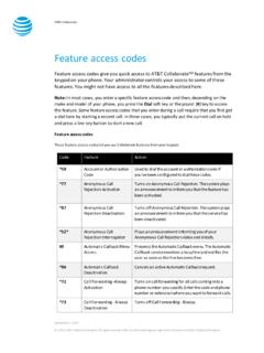 Feature access codes - AT&amp;T Official Site