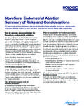 NovaSure Endometrial Ablation Summary of Risks …