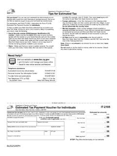 Form IT-2105 Estimated Income Tax Payment Voucher Tax …