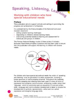 Working with children who have special educational needs