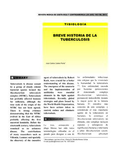 BREVE HISTORIA DE LA TUBERCULOSIS - medigraphic.com