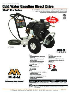 PRESSURE WASHERS Cold Water Gasoline Direct Drive