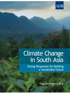 Climate Change in South Asia: Strong Responses for Building …