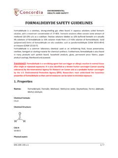 FORMALDEHYDE SAFETY GUIDELINES - Concordia University