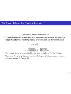 The Energy Balance for Chemical Reactors - Rawlings Group