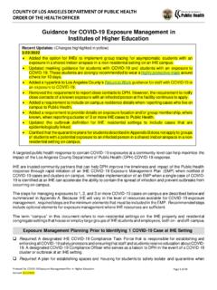 Guidance for COVID-19 Exposure Management in Institutes …