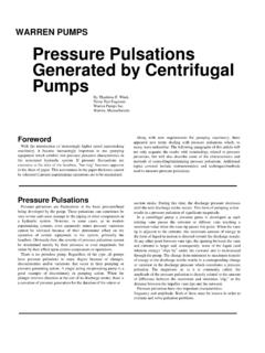 WARREN PUMPS Pressure Pulsations Generated by …