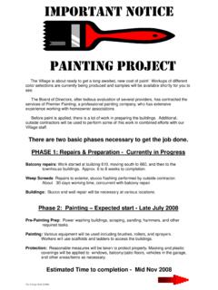 IMPORTANT NOTICE PAINTING PROJECT - The …