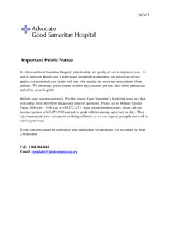 Important Public Notice - Advocate Health Care