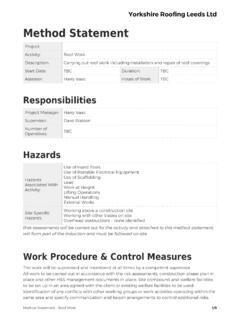 Method Statement - Residential, Commercial &amp; Industrial ...