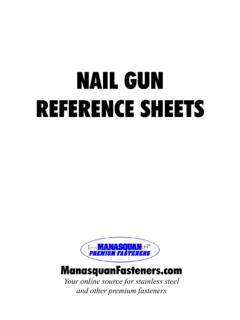 NAIL GUN REFERENCE SHEETS