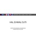 HAL EHWAL CUTI - Ministry of Health