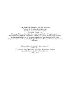 The RISC-V Instruction Set Manual