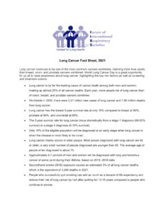 Lung Cancer Fact Sheet, 2021 - thoracic.org