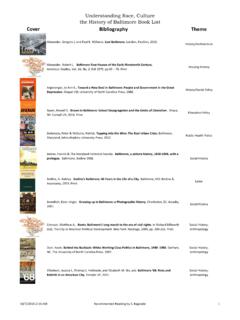the History of Baltimore Book List Cover Bibliography Theme