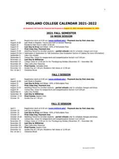 MIDLAND COLLEGE CALENDAR 2021-2022
