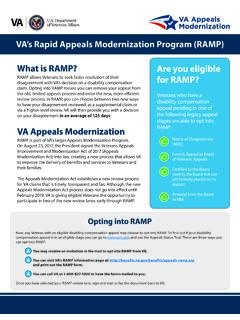 VA’s Rapid Appeals Modernization Program (RAMP) What is ...