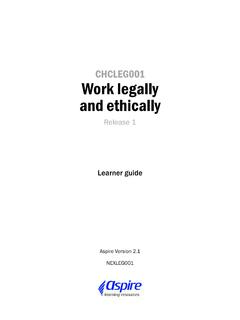 CHCLEG001 Work legally and ethically - Amazon Web Services