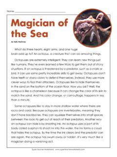 Name: Magician of the Sea - Super Teacher Worksheets