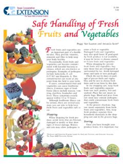 Safe Handling of Fresh Fruits and Vegetables