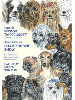 UNITED KINGDOM TOYDOG SOCIETY - Championship Dog …