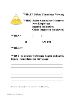 Safety Meeting Notice - Ageia
