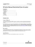 M Series Manual Handwheel Gear Actuator - Emerson