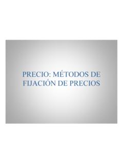 PRECIO: M&#201;TODOS DE FIJACI&#211;N DE PRECIOS