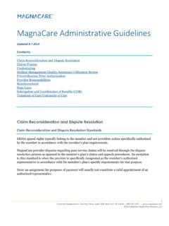 MagnaCare Administrative Guidelines