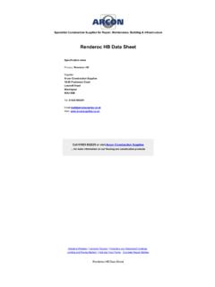 Renderoc HB Data Sheet - Arcon Supplies