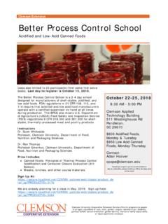 ClemsonExtension Better Process Control School