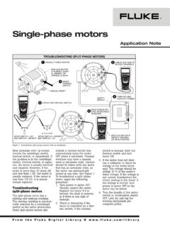 Single-phase motors - Fluke Corporation
