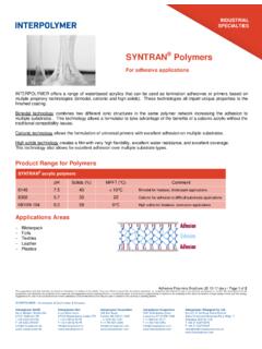 SYNTRAN Polymers - JNS-Smithchem