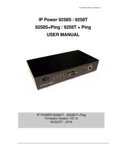 IP Power 9258S / 9258T 9258S+Ping / 9258T + Ping USER …