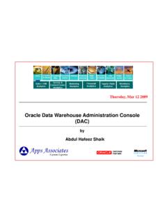 Oracle Data Warehouse Administration Console (DAC)