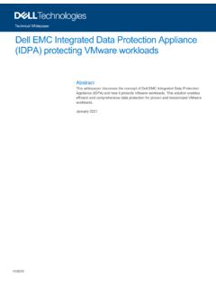 Dell EMC Integrated Data Protection Appliance (IDPA ...