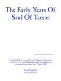 The Early Years Of Saul Of Tarsus - padfield.com