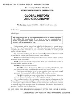 GLOBAL HISTORY AND GEOGRAPHY - OSA : NYSED