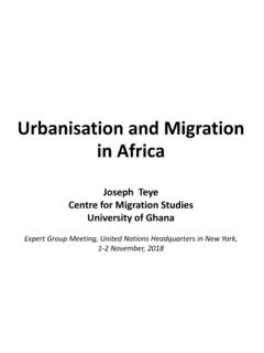 Urbanisation and Migration in Africa - United Nations